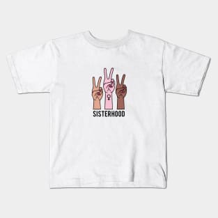 Sisterhood, female hands with peace sign Kids T-Shirt